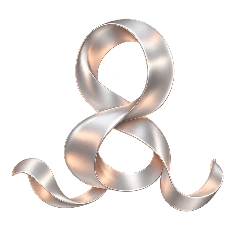 Independent silver ribbon design element with a genuine transparent background